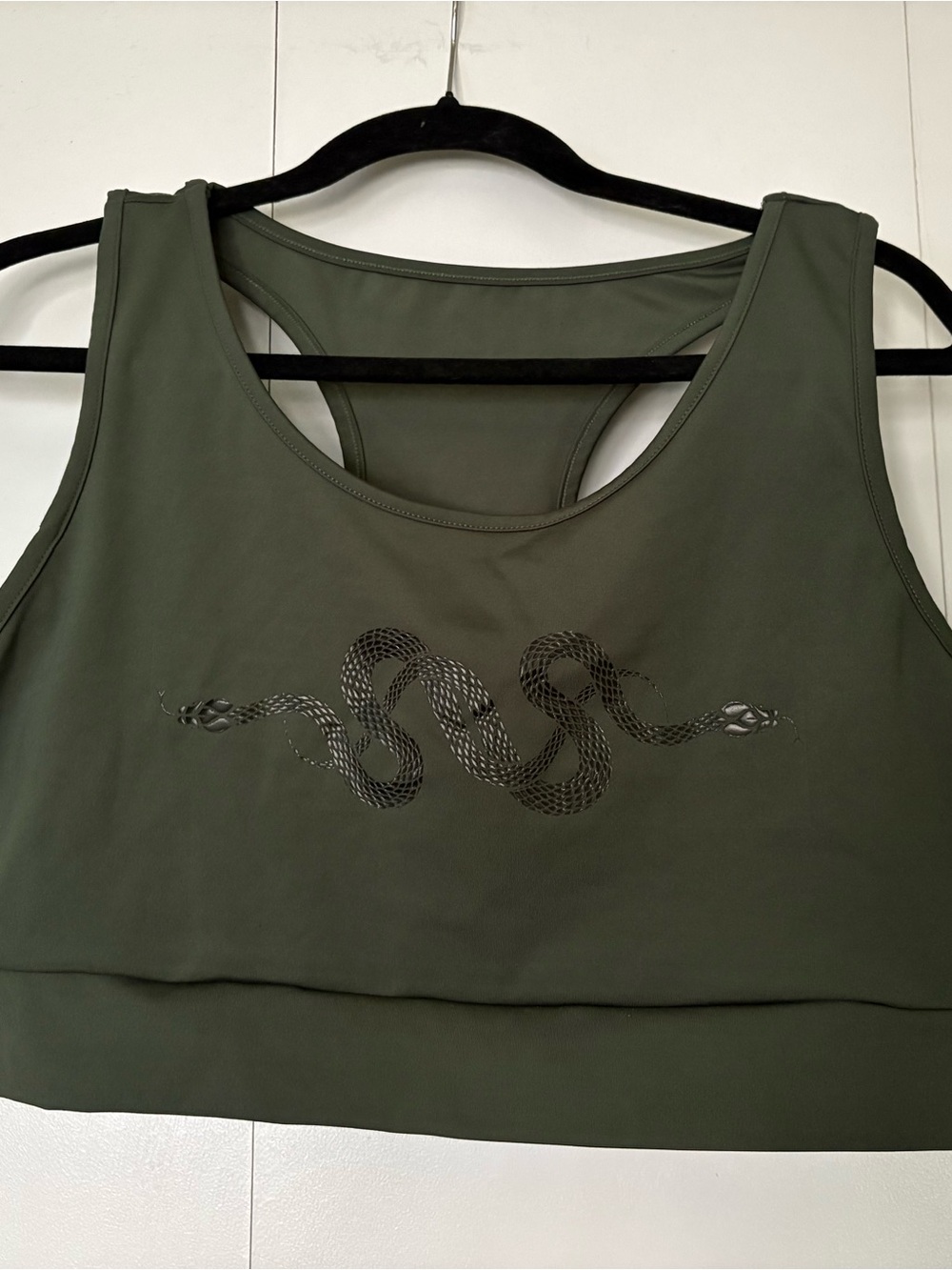 Disturbia Olive Green Snake Print Active Set - Picture 2 of 6